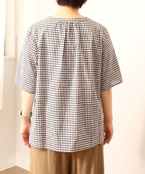 「MB mint breeze」 半袖ブラウス 3L ブラック レディース_画像6