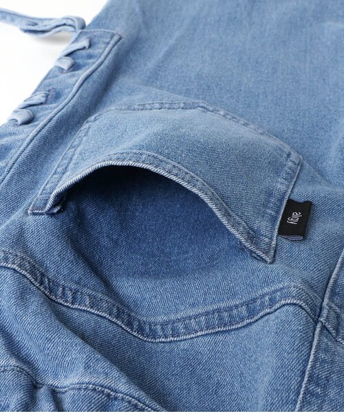 パンツ レースアップデニムフレアパンツ キッズ 子供服 女の子の画像