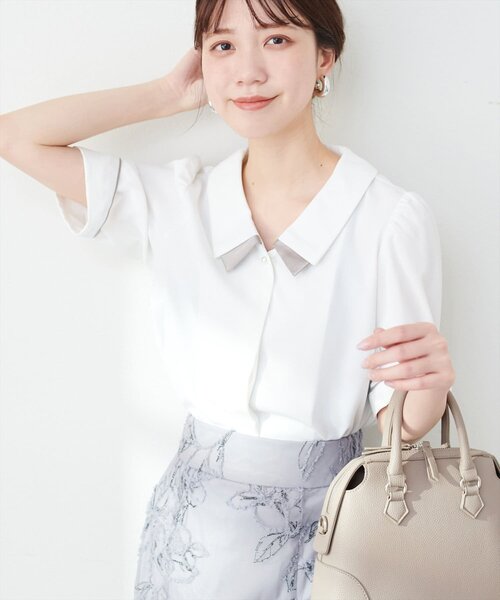 「natural couture」 半袖ブラウス FREE ネイビー レディース_画像3