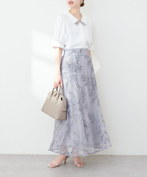 「natural couture」 半袖ブラウス FREE ネイビー レディース_画像4