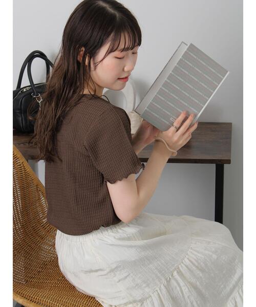 「ehka sopo」 半袖カットソー F ブルー レディース_画像4