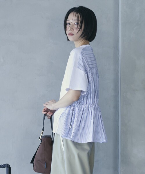 「Firsthand」 半袖カットソー FREE ネイビー レディース_画像7