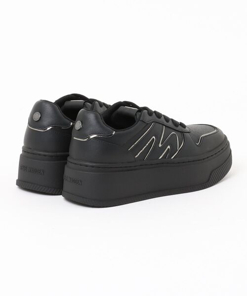「STEVE MADDEN」 ローカットスニーカー 24.0cm ブラック×シルバー レディース_画像2