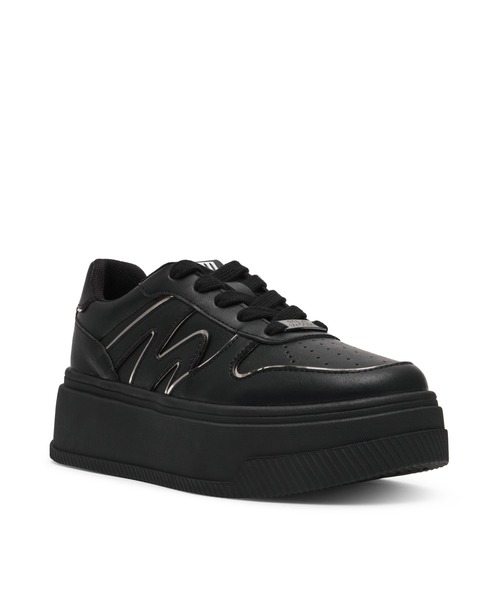 「STEVE MADDEN」 ローカットスニーカー 24.0cm ブラック×シルバー レディース_画像5