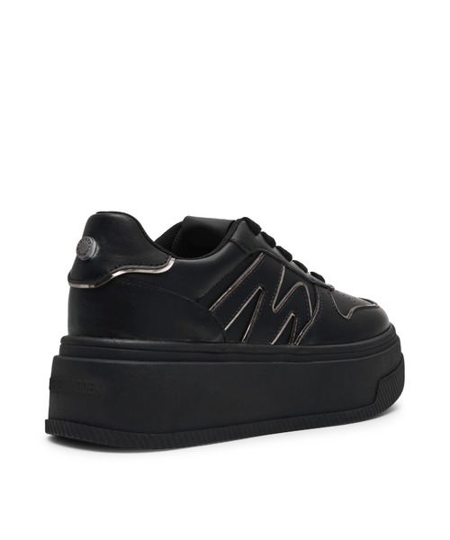 「STEVE MADDEN」 ローカットスニーカー 24.0cm ブラック×シルバー レディース_画像6