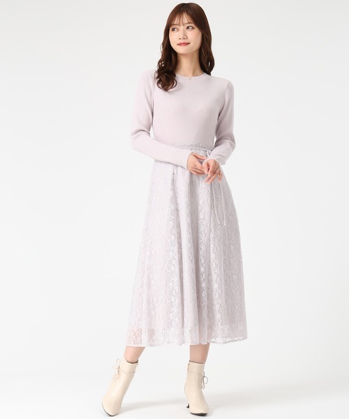「MISCH MASCH」 ドッキングワンピース フリ- ブラック レディース_画像6