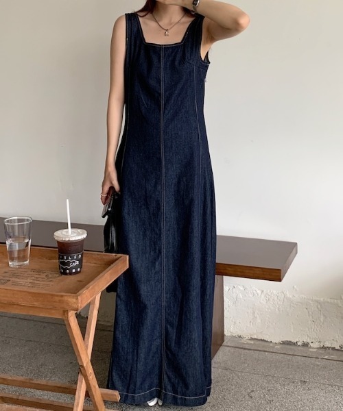 「FAVORITO」 ノースリーブワンピース F ブルー レディース_画像8