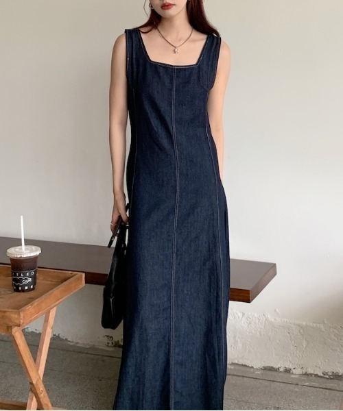 「FAVORITO」 ノースリーブワンピース F ブルー レディース_画像9