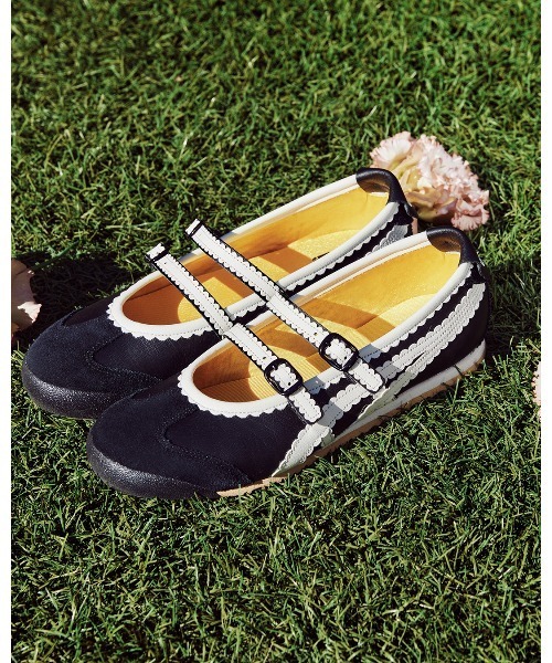 オニツカタイガー ルッテフィーユ レザー フラットパンプス 23cm レディース Onitsuka Tiger（オニツカタイガー） フラットパンプス 23.5 ブラック