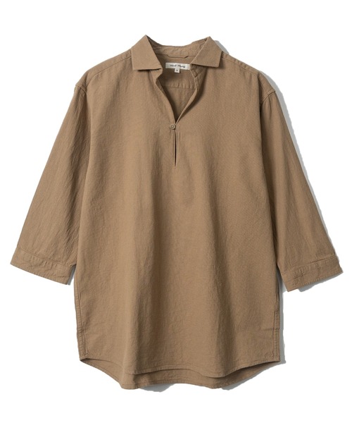 七分袖 シャツ 「a」パナマ7分袖カプリシャツ/スキッパーシャツ メンズ