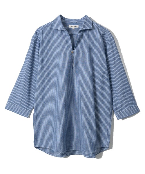 七分袖 シャツ 「a」パナマ7分袖カプリシャツ/スキッパーシャツ メンズ