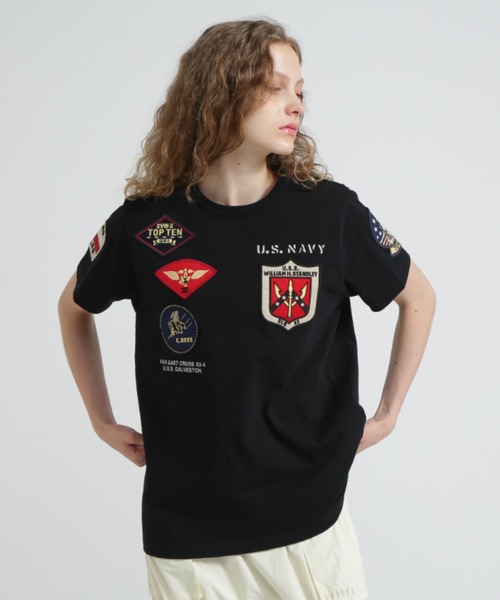 AVIREX tシャツ 「WEB＆DEPOT限定」トップガン ワッペン Tシャツ