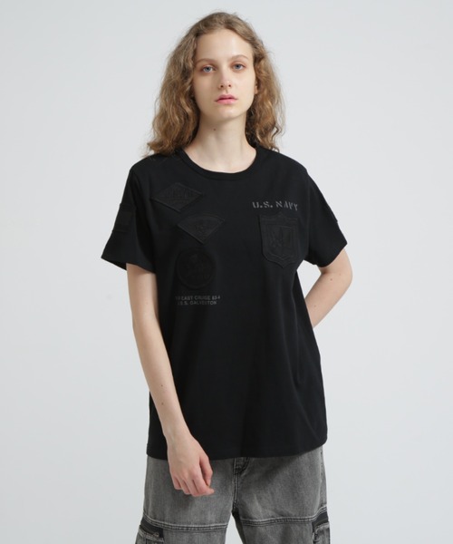 AVIREX tシャツ 「WEB＆DEPOT限定」トップガン ワッペン Tシャツ
