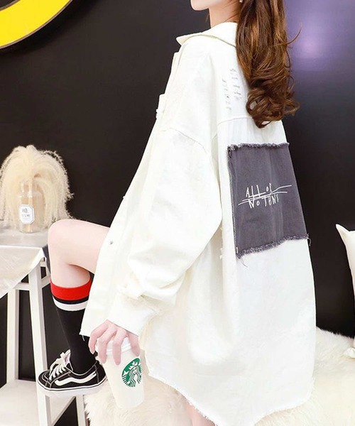 ブラウス シャツ BIGシルエットチュニックシャツ レディース