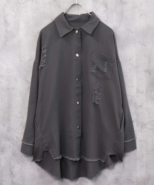 ブラウス シャツ BIGシルエットチュニックシャツ レディース SHISKY ブラウス シャツ BIGシルエットチュニックシャツ