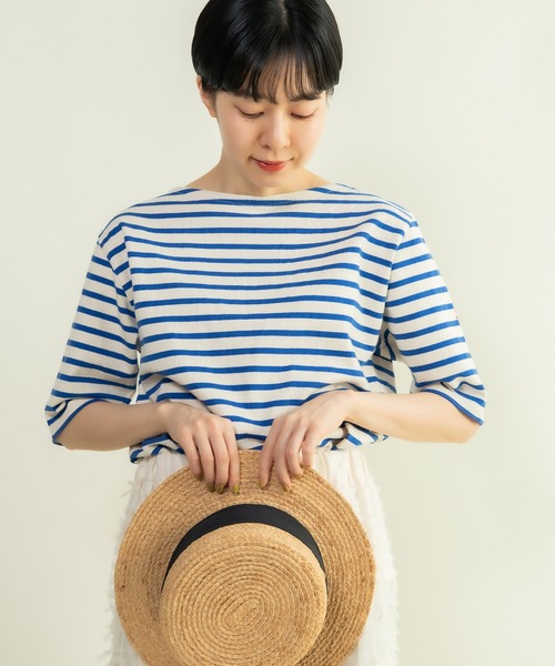 tシャツ バックリボン5分袖プルオーバー レディース n'OrLABELバックリボン5分袖シアーシャツ』