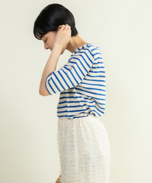 tシャツ M0550 フェザー刺繍 フィールソフトプルオーバー レディース M0550 フェザー刺繍 フィールソフトプルオーバー(M オフホワイト