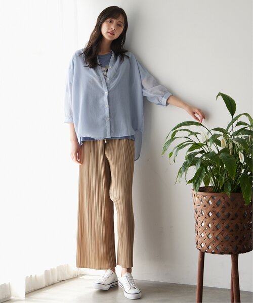 erinko こなれバンドカラーシャツ ニコアンド［Make Stuff ´25］ erinkoこなれバンドカラーシャツ