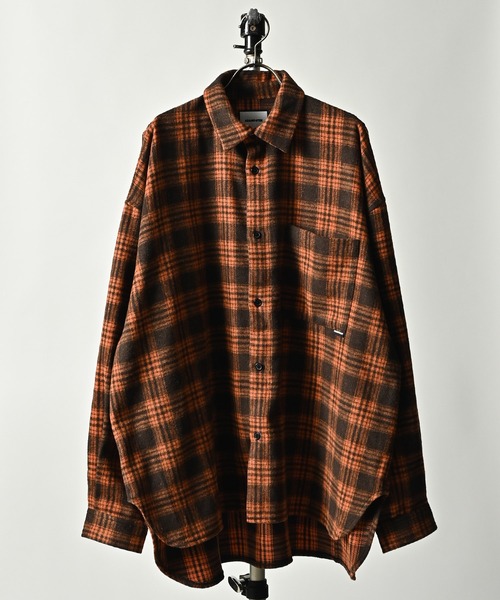ブラウス シャツ 「ADAMPATEK/アダムパテック」brushed check looose shirt / 起毛チェックルーズシャツ レディース