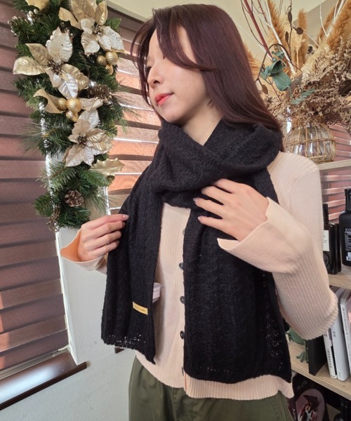 マフラー ストール ワッフルニットマフラー レディース : ZOZOTOWN
