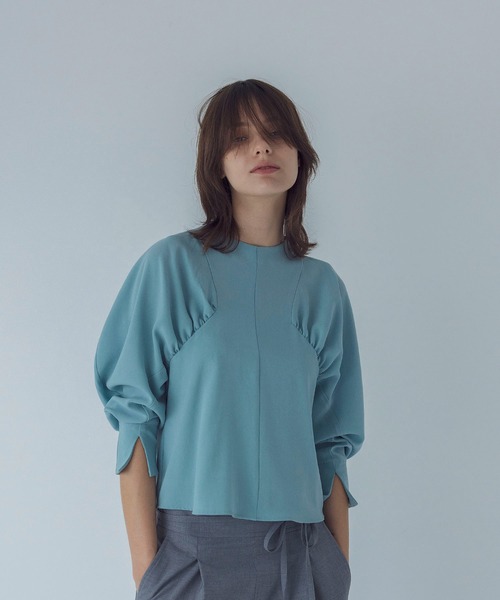 ブラウス シャツ heritage square seam gather blouse(ヘリテージスクエアシームギャザーブラウス) レディース