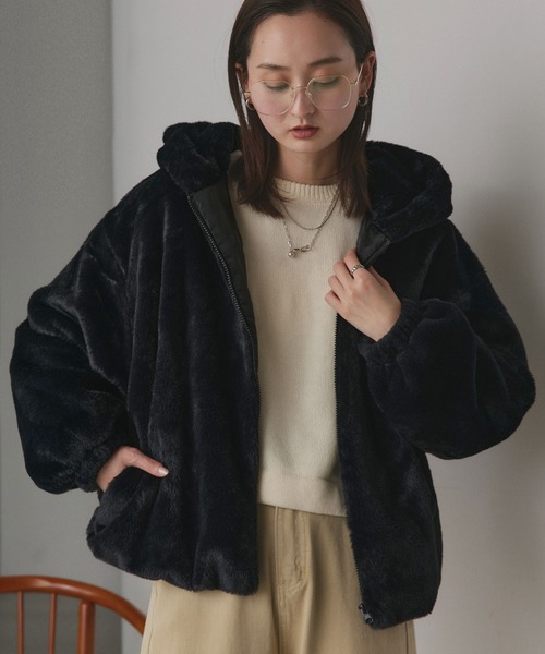 ad thie（アドティエ） ブルゾン アウター フード付き ファーブルゾン