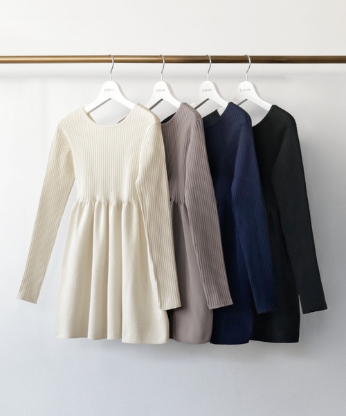 ELFRANK ニット セーター 前後2WAYペプラムリブニットプル