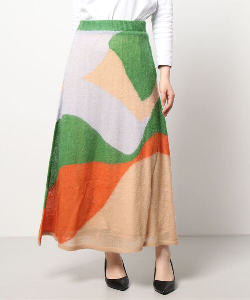 AMERI」 ニットスカート SMALL ベージュ レディース : 80015523  