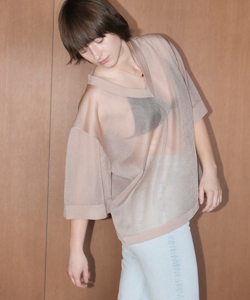CLANE（クラネ） ニット セーター SHEER V NECK KNIT TOPS レディース