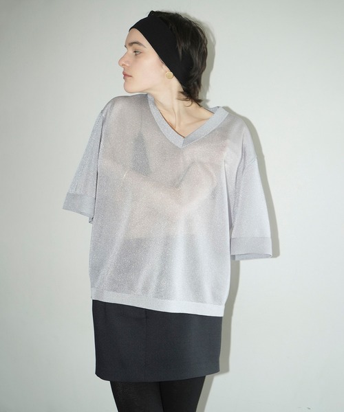 CLANE（クラネ） ニット セーター SHEER V NECK KNIT TOPS レディース