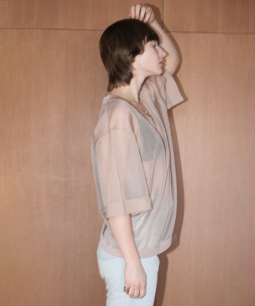 CLANE（クラネ） ニット セーター SHEER V NECK KNIT TOPS レディース