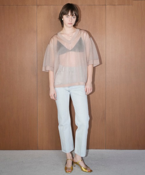 CLANE（クラネ） ニット セーター SHEER V NECK KNIT TOPS レディース