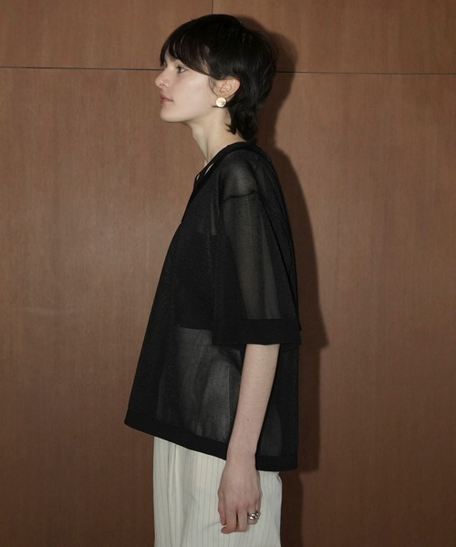 CLANE（クラネ） ニット セーター SHEER V NECK KNIT TOPS レディース