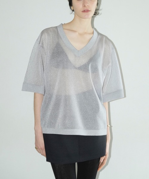CLANE（クラネ） ニット セーター SHEER V NECK KNIT TOPS レディース