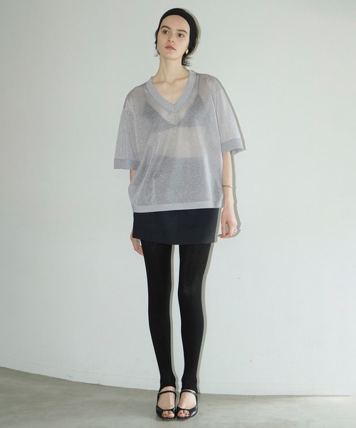 CLANE（クラネ） ニット セーター SHEER V NECK KNIT TOPS レディース
