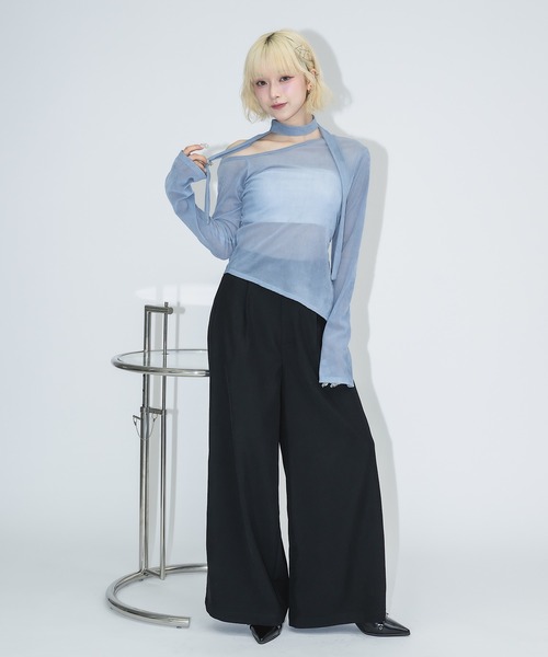 17HR（セブンティーンアワーズ） tシャツ タイ付きシアーベロア