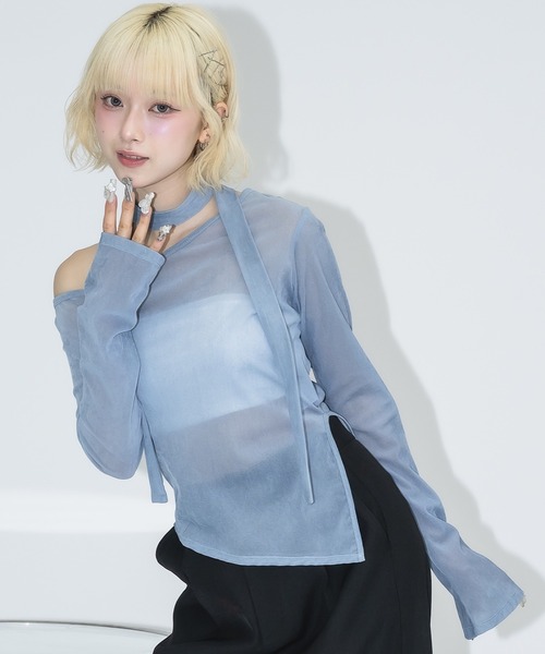 17HR（セブンティーンアワーズ） tシャツ タイ付きシアーベロア