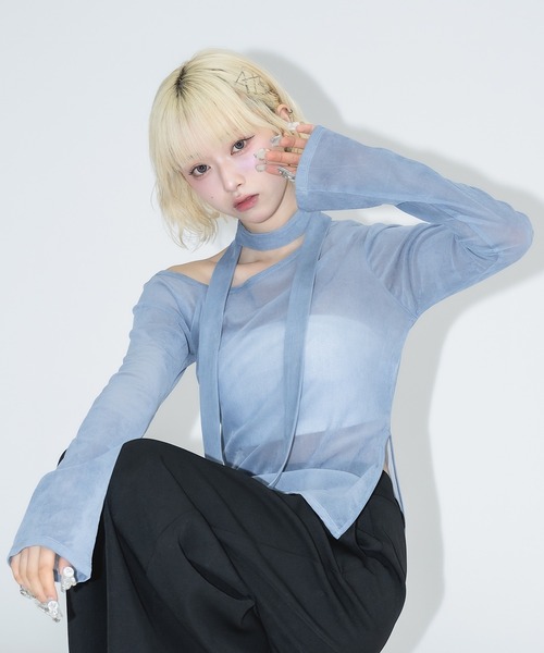 17HR（セブンティーンアワーズ） tシャツ タイ付きシアーベロア