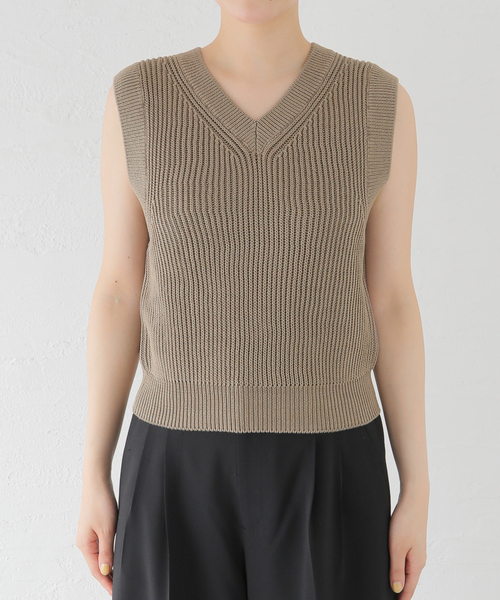 AP STUDIO - AP STUDIO エーピーストゥディオ 24SS New sweat like knit ニュースウェットライクニットセーター 24080586501010 ブルー AP STUDIO エーピーストゥディオ 24SS New sweat like knit