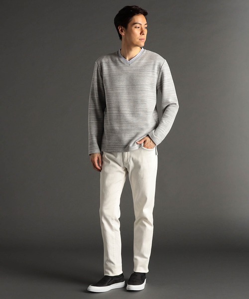 malo カットソー MONSIEUR NICOLE（ムッシュニコル） tシャツ メランジダブルフェイス V