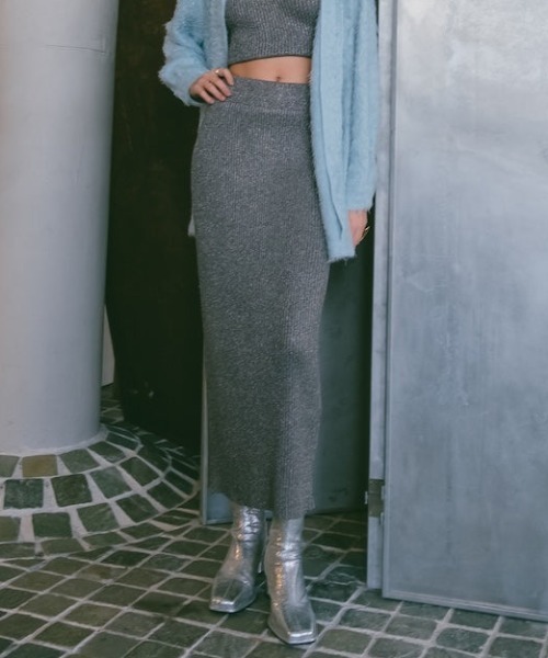 sahara スカート Glitter Knit Skirt/グリッターニットスカート