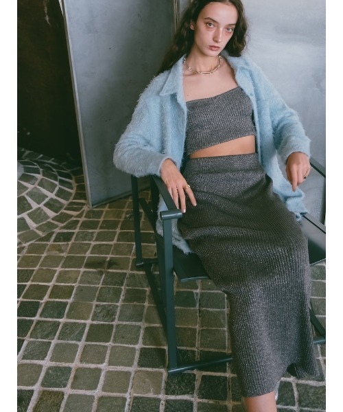 sahara スカート Glitter Knit Skirt/グリッターニットスカート