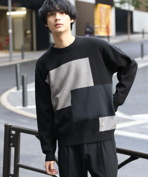 GLOBAL WORK（グローバルワーク） セーター ニット メルティ切り替え