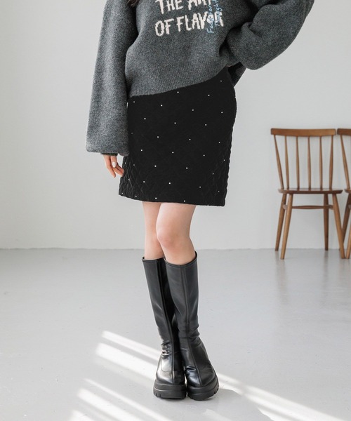 LOWRYS FARM（ローリーズファーム） スカート ビジューベロアミニSK