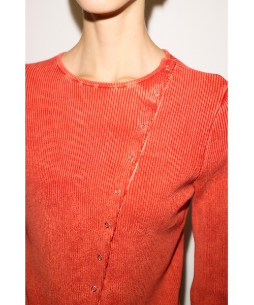 新品未使用THROW スラント ボタン ハイゲージ リブ トップス THROW by SLY ニット セーター SLANT BUTTON HG RIB TOPS