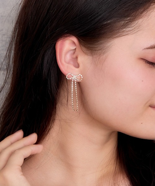 Heartdance（ハートダンス） ピアス ダイヤレーンリボンピアス