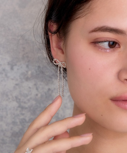 Heartdance（ハートダンス） ピアス ダイヤレーンリボンピアス