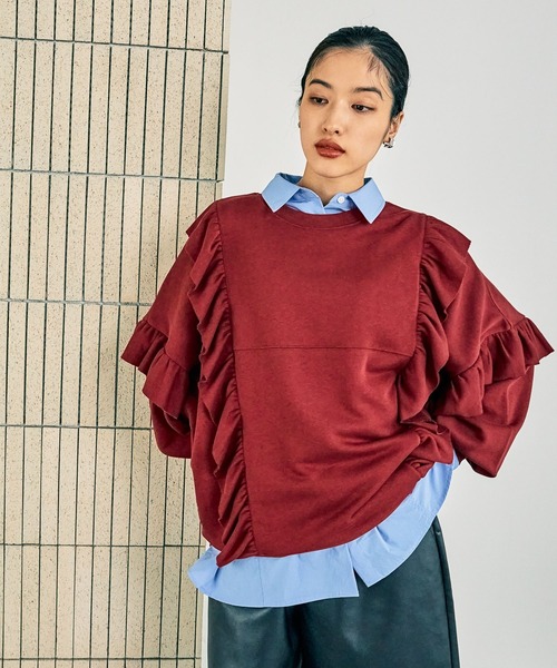 LEPSIM（レプシィム） トレーナー スウェット フリルスウェットプル