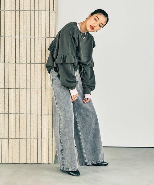 LEPSIM（レプシィム） トレーナー スウェット フリルスウェットプル