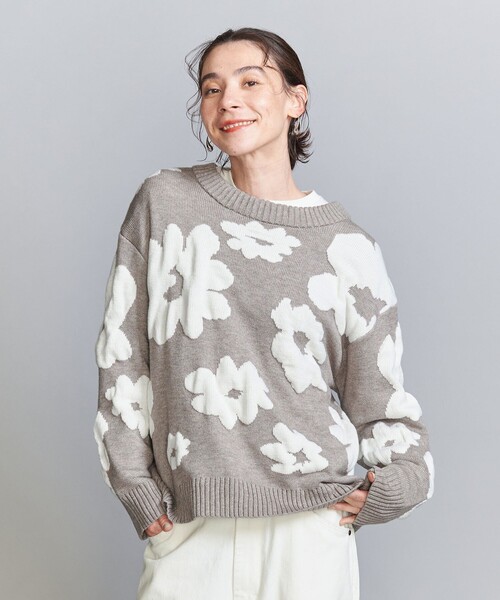BEAUTY＆YOUTH UNITED ARROWS ニット 「WEB限定」フラワージャガード 